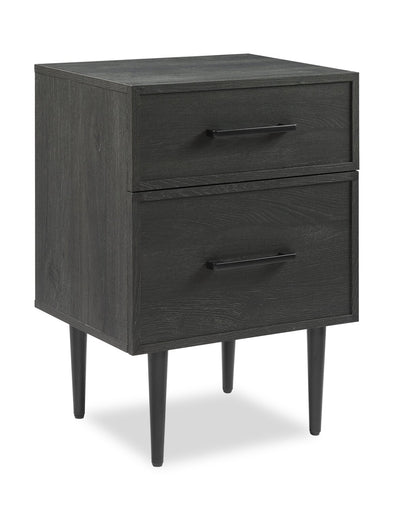 Brax Bedside 2-Drawer Nightstand, 18"W x 25.75"H - Black | Table de nuit Brax de 18 po (l) x 25,75 po (H) à 2 tiroirs - noire