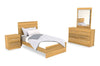 Riley 6pc Bedroom Set with Panel Bed, Dresser, Mirror & Nightstand, Made in Canada, Natural - Twin Size