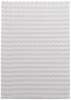 Faux Fur Bubble Light Grey Area Rug with Memory Foam Backing - 7' x 10'