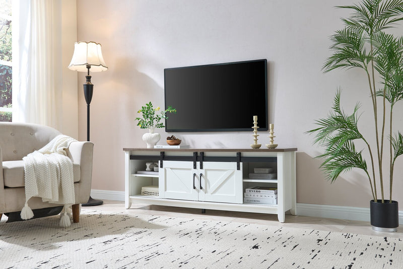 Kort & Co. Logan Traditional 60\" TV Stand with Storage – Walnut Oak