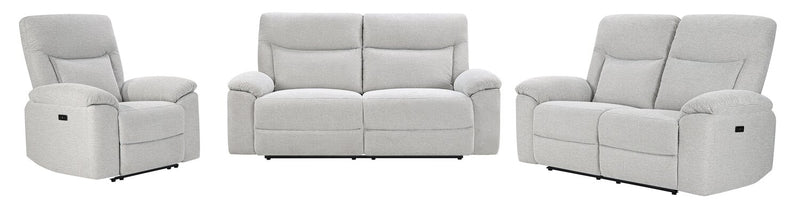 Spencer 80.9\" Chenille Fabric Power Reclining Sofa - Grey