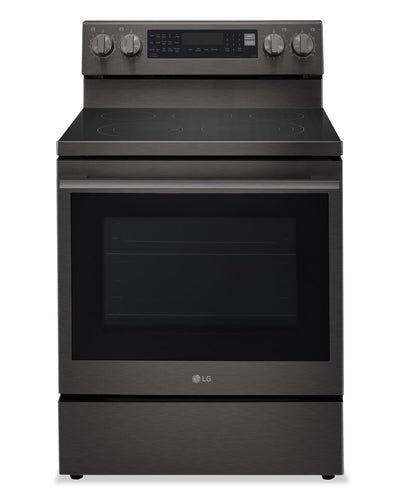 LG 6.3 Cu. Ft. Smart Electric Range with Air Fry - Black Stainless Steel - LREN6325ZE | Cuisinière intelligente électrique LG de 6,3 pi³ avec friture à air - acier inoxydable noir - LREN6325ZE