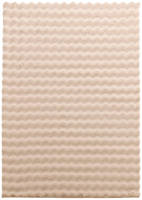 Faux Fur Bubble Taupe Area Rug with Memory Foam Backing - 7' x 10'