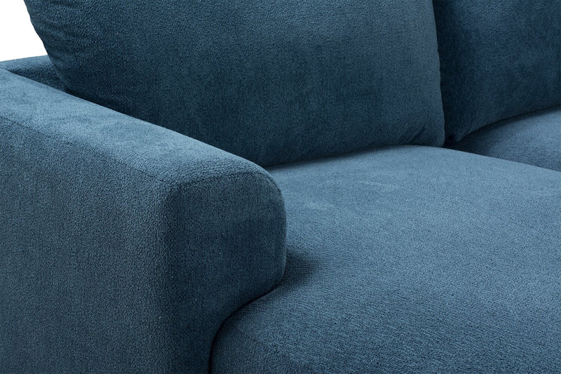 Voyage Modular 6-Piece Left-Facing Fabric Sectional with Console and Removable Back Cushions – Blue