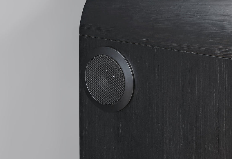 Kaleo Bedside 2-Drawer Nightstand with LED Light & Speaker, 26.5\"W x 28\"H, Modern - Black