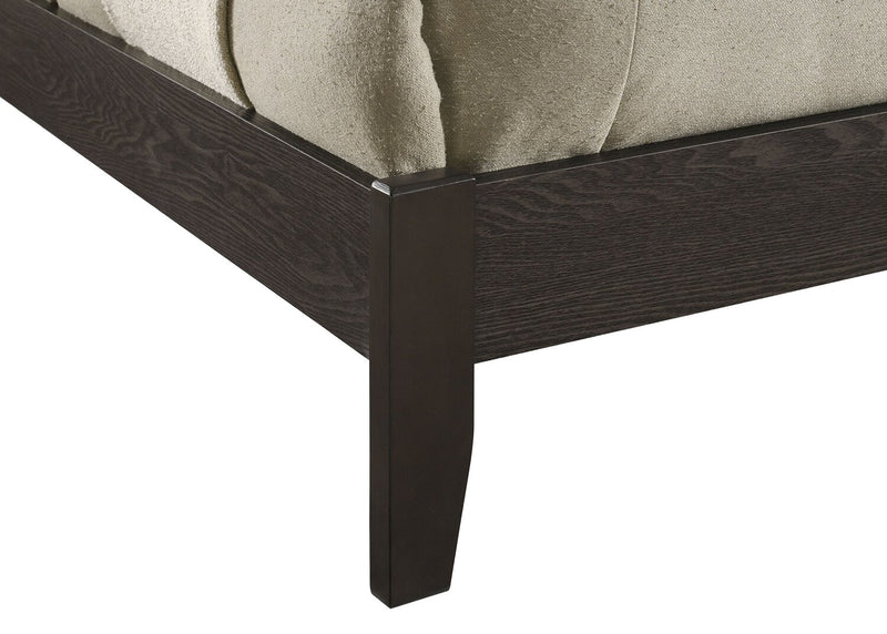 Sable Panel Bed with Headboard & Frame, Dark Grey - Full Size