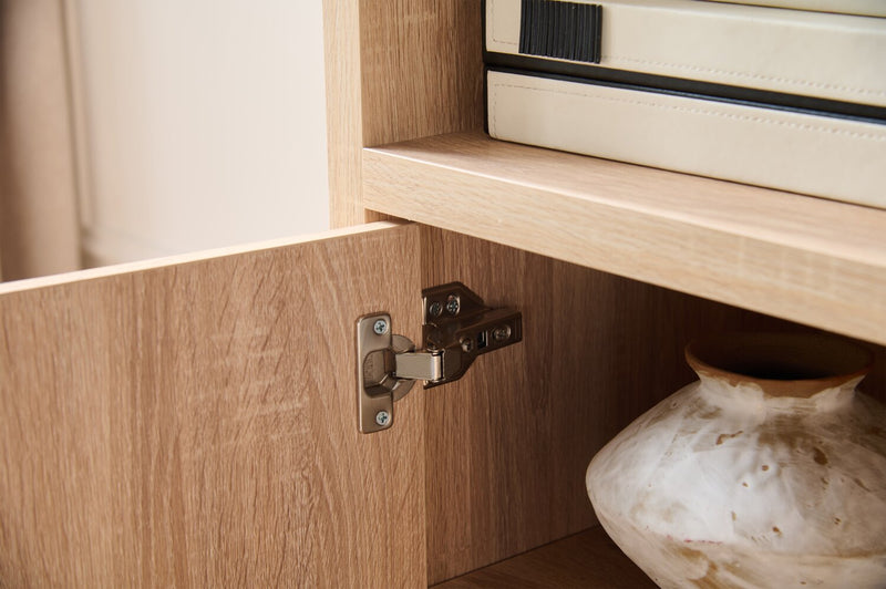 Noren 115\" 3-Piece Entertainment Centre with Storage for TVs up to 70\"- Light Oak