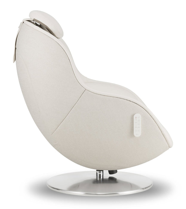 LG 29.6\" Leather-Look Fabric Reclining Massage Chair with Matching Ottoman - Beige