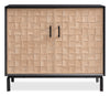 Alenna 36\" 2-Door Accent Cabinet - Black with Weathered White Doors