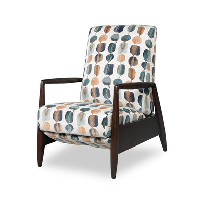 Raven 28.5" Chenille Fabric Pushback Reclining Accent Chair - Teal Multicolour | Fauteuil d’appoint à inclinaison par poussée Raven de 28,5 po en tissu de chenille - bleu sarcelle multicolore