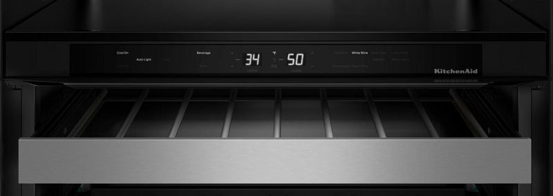 KitchenAid 24\" Beverage Centre with Wood-Front Racks – Black Ore - KUBL524SBE