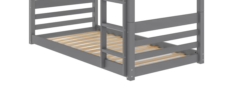 Gemma Twin Over Twin House Bunk Bed - Grey