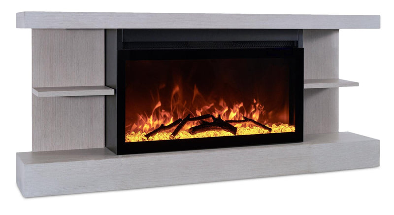Canyon 48\" Electric Fireplace with Wall-Mount Mantel - Grey