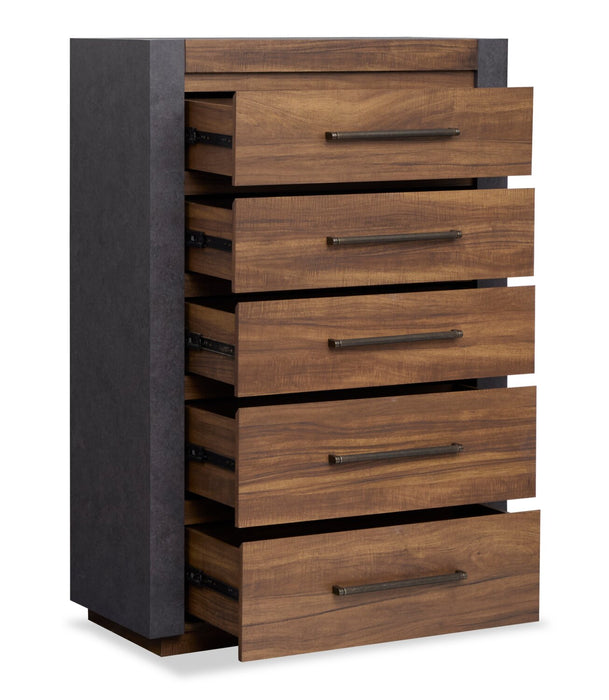 Dante Bedroom Chest of Drawers, 5-Drawer, 36\"W x 52.4\"H - Brown