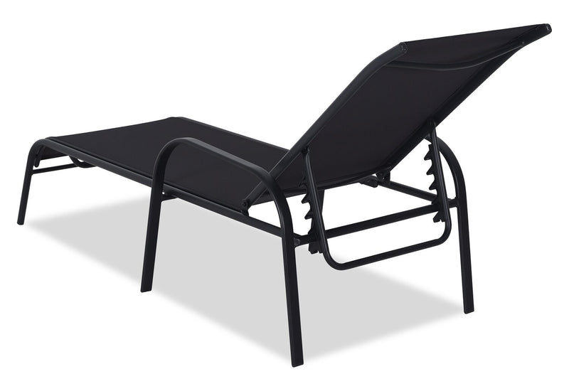 Tuscany Outdoor Patio Lounger with Adjustable Backrest - Metal, UV & Weather Resistant - Grey/Black