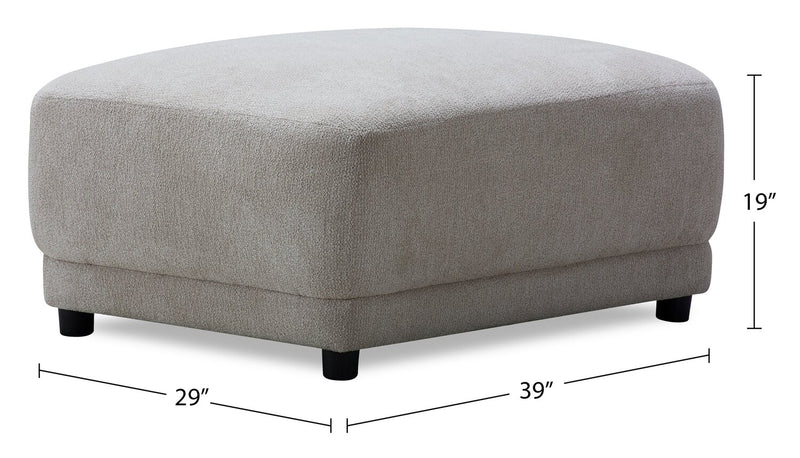 Voyage Fabric Ottoman – Beige
