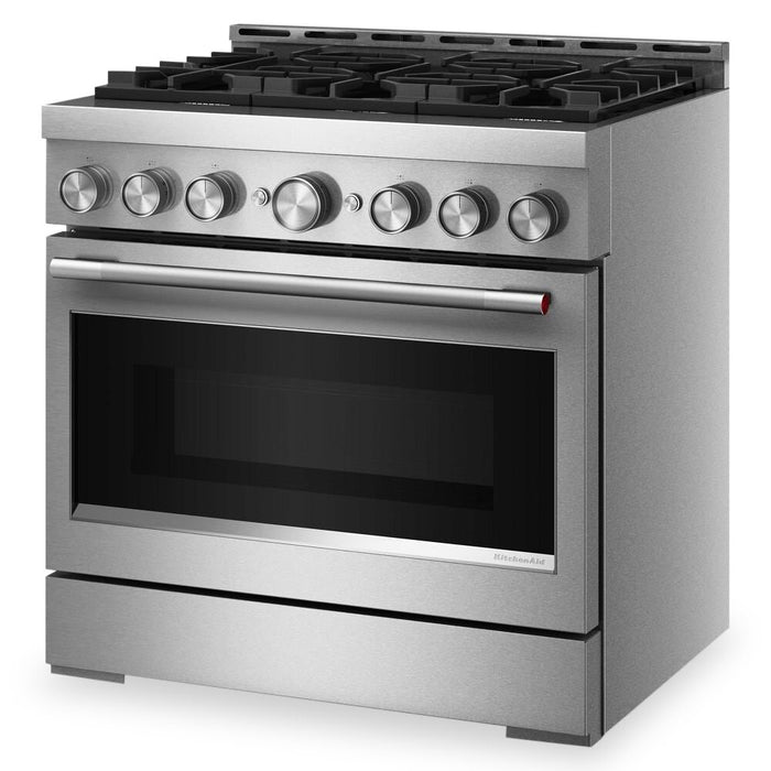 KitchenAid 36\" 5.1 Cu. Ft. Gas Range with No Preheat Air Fry Mode - Stainless Steel - KFGS936SSS
