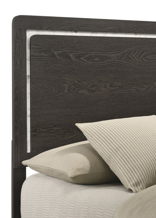 Sable Panel Bed with Headboard & Frame, Dark Grey - King Size