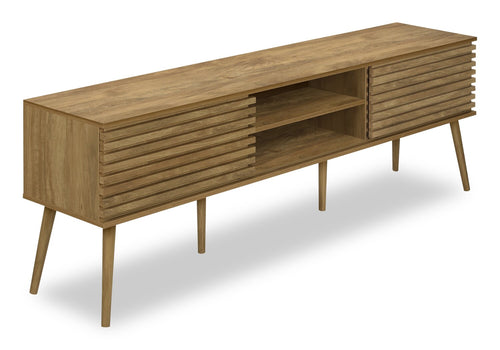 Gemma 72" Rustic TV Stand with Storage and Cable Management for TVs up to 80"- Brown 
