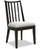 Shaw Dining Chair with Polyester Fabric, Slat-Back - Black