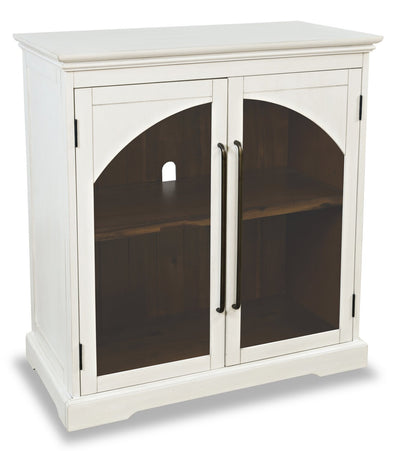Twyla 33" Solid Wood Accent Cabinet  with Arched Doors - White|Armoire décorative Twyla en bois massif avec portes arquées - blanche