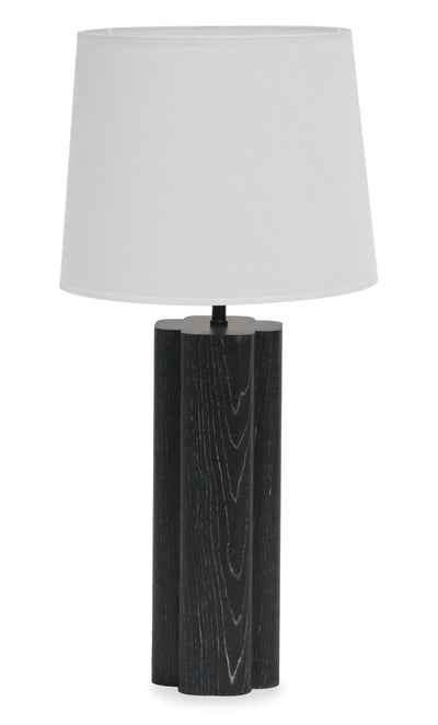 Nash 28.7" Table Lamp with Linen Shade – Black Oak  | Lampe de table Nash de 28,7 po avec abat-jour en lin - chêne noir