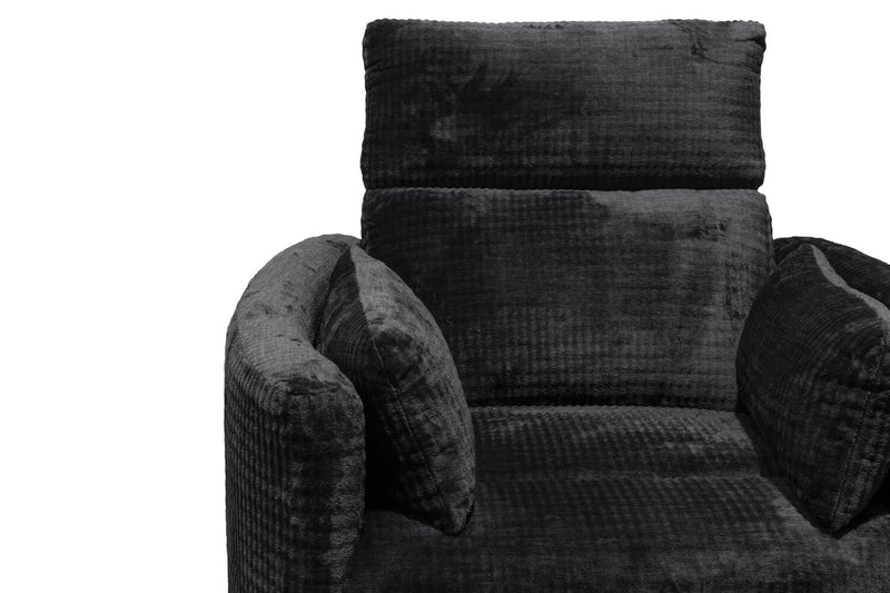 Remi 38\" Fabric Swivel Glider Power Reclining Chair with USB Ports – Charcoal 