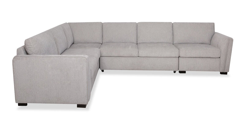 Vault 5-Piece Sectional with Pull-Out Loveseat and Storage Chairs - Grey