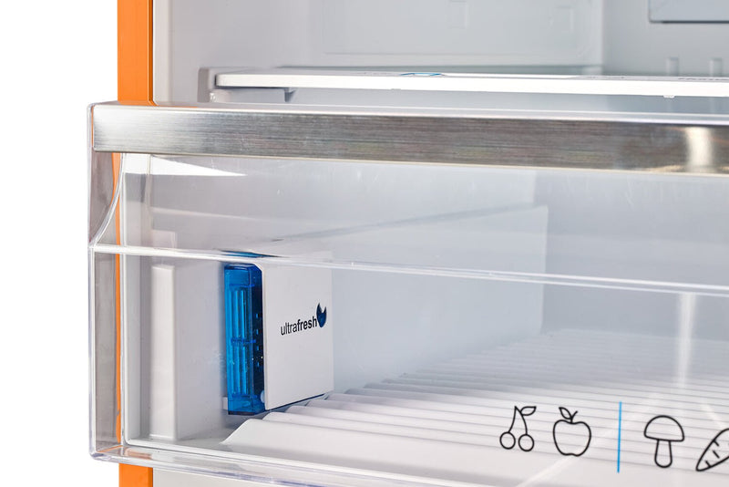 Unique Classic Retro 28\" 17 Cu Ft. Bottom Mount Refrigerator - Orange - UNQ-455L O AC