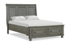 Chelsea Platform Storage Bed with Headboard & Frame, Grey - Queen Size