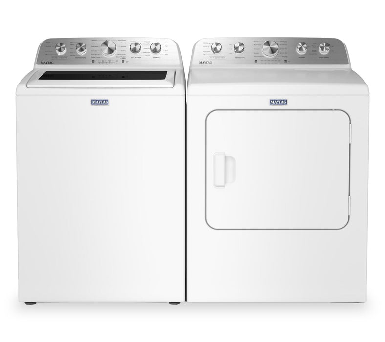 Maytag 5.4 Cu Ft. Top Load Washer with Pet Pro and 7.0 Cu Ft. Gas Dryer – White 