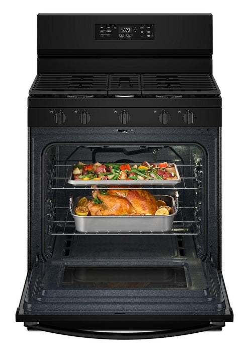 Whirlpool 30\" 5.0 Cu. Ft. Gas Range with Air Cooking – Black - WFGS4530SB