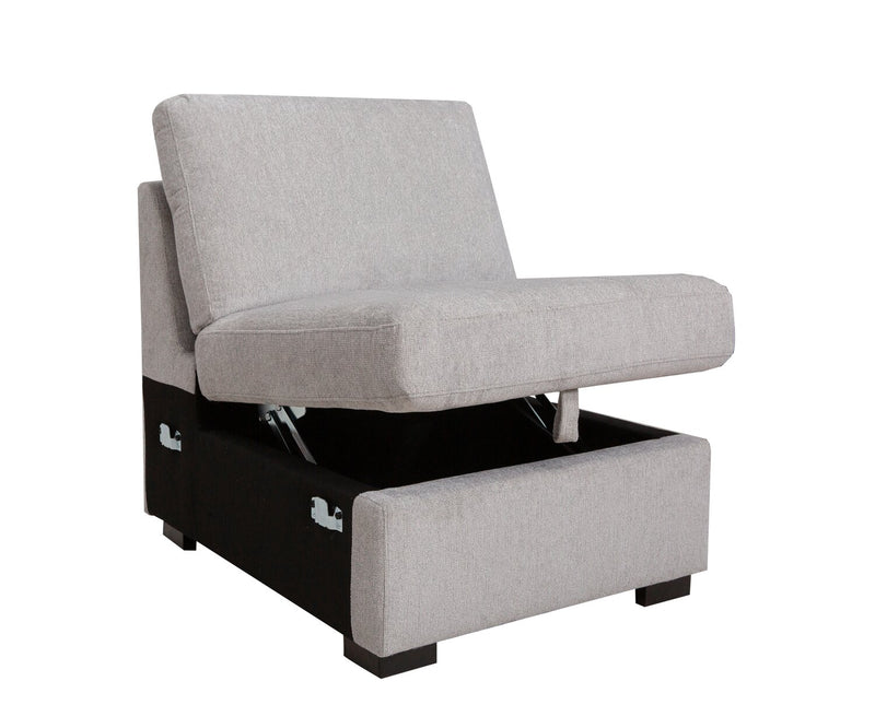 Vault 7-Piece Sectional with Five Storage Chairs and Storage USB Console - Grey