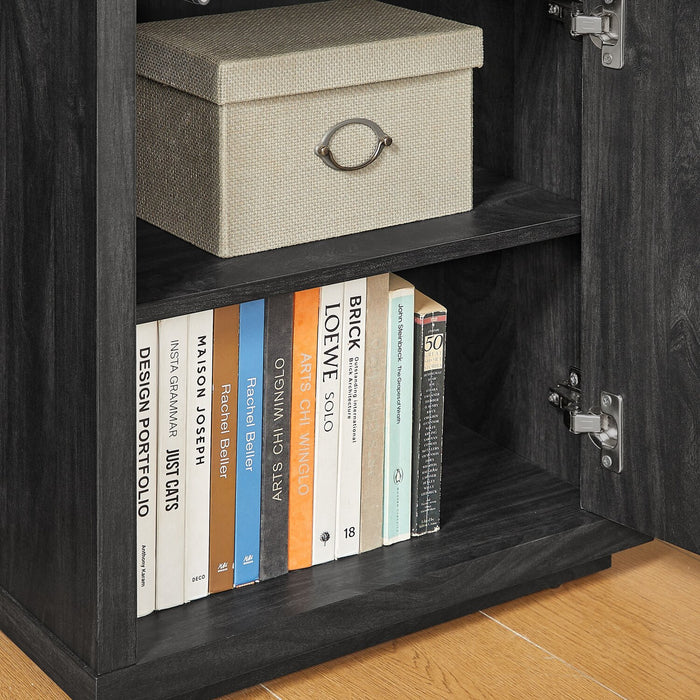Brenner 20\" Bookcase Pier with Storage – Charcoal 