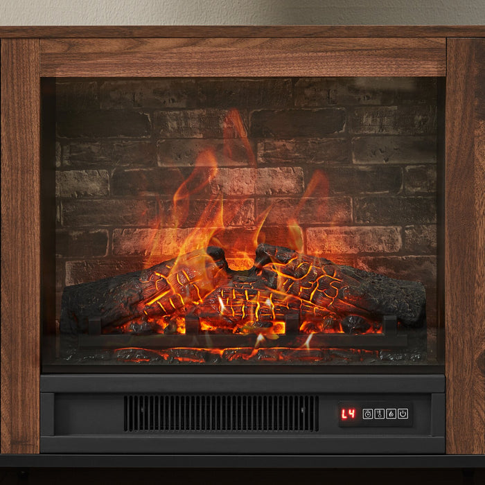  Harvin 54\" Electric Fireplace TV Stand with Storage for TVs up to 60\" – Brown Oak 