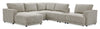 Voyage Modular 6-Piece Left-Facing Fabric Sectional with Console and Removable Back Cushions – Beige