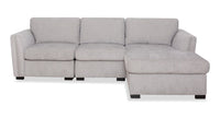 Vault 3-Piece Right-Facing Sectional with Storage Chaise and Two Storage Chairs - Grey 