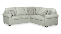 Scott Living Haven 3-Piece Right-Facing Chenille Fabric Sleeper Sectional - Seafoam Blue 