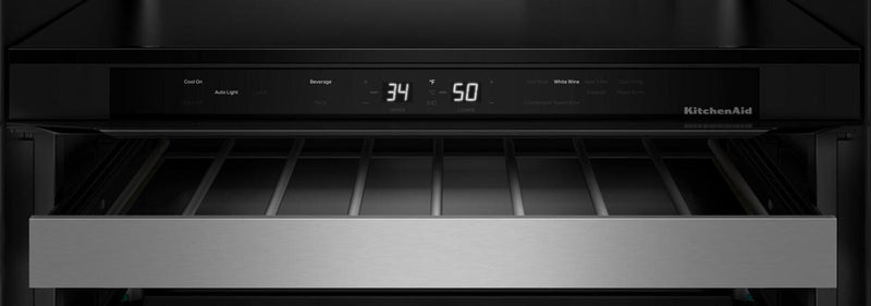 KitchenAid 24\" Beverage Centre with Wood-Front Racks – Black Ore - KUBL524SJP