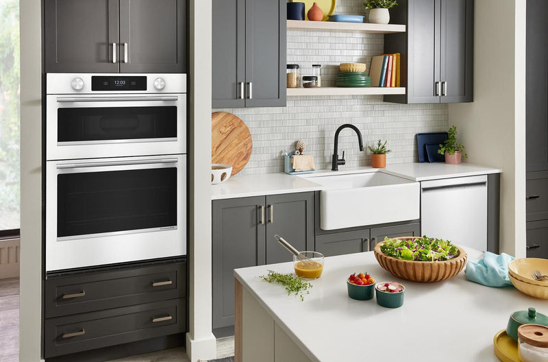 KitchenAid 30\" Smart Electric Combo Wall Oven - White - KOEC730SWH