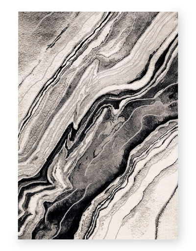 Plasma Black Grey Area Rug - 5'3" x 7'7" | Carpette Plasma gris et noir - 5 pi 3 po x 7 pi 7 po