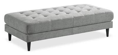 Metro 63" Fabric Ottoman with Tufted Cushion - Grey | Pouf Metro de 63 po en tissu avec coussin capitonné - gris