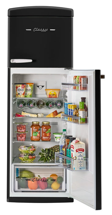 Unique Classic Retro 24\" 11 Cu Ft. Top Freezer Refrigerator – Matte Black - UNQ-310L MB TM