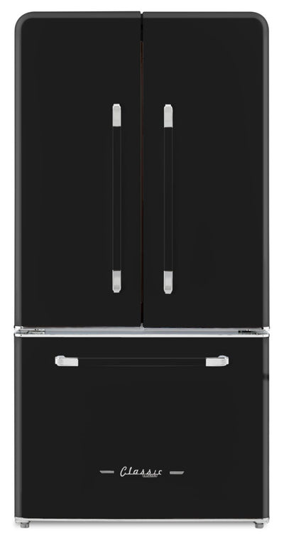 Classic Retro by Unique 36" 21.4 Cu. Ft. Counter-Depth Refrigerator - Midnight Black - UGP-595L B AC | Réfrigérateur Classic Rétro par Unique de 36 po et de 21,4 pi3 de profondeur comptoir - noir minuit - UGP-595L B AC | U595LBAC