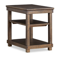 Edwin 18” Country Pine Chairside Table with Shelves - Homestead Brown 
