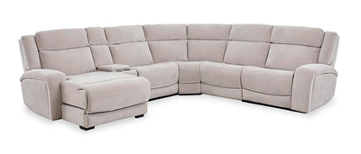 Shaquille O’Neal Home Legacy 6-Piece Left-Facing Power Reclining Sectional with Shaq-o-pedic Comfort - Grey  | Sofa sectionnel de gauche à inclinaison électrique Legacy de Shaquille O’Neal Home 6 pièces avec confort Shaq-o-pedic - gris  | LEGAFLS6
