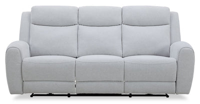 Reign 87" Fabric Power Reclining Sofa with USB Ports - Bronco Stone Grey | Sofa à inclinaison électrique Reign de 87 po en tissu avec ports USB - gris pierre Bronco