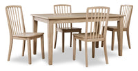 Micah 5pc Dining Set with Table & 4 Chairs, Melamine, 60