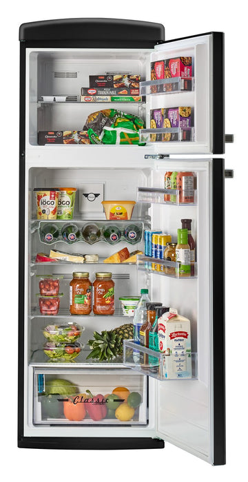 Unique Classic Retro 24\" 11 Cu Ft. Top Freezer Refrigerator – Matte Black - UNQ-310L MB TM