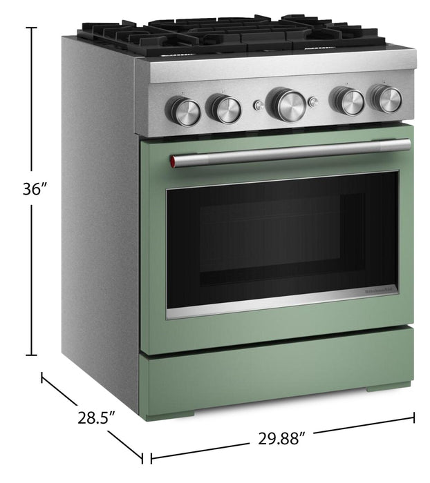 KitchenAid 4.1 Cu. Ft. Dual Fuel Range with No Preheat Air Fry Mode – Cardamom - KFDS930SDC